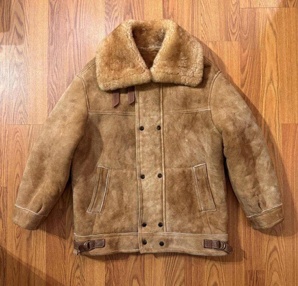Overland Sheepskin B-3 Style Bomber Shearling 36 Men's Small Women's Medium Unis